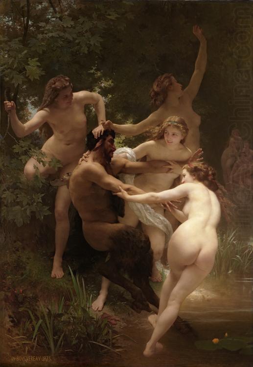 Adolphe William Bouguereau Nymphs and Satyr (mk26) china oil painting image